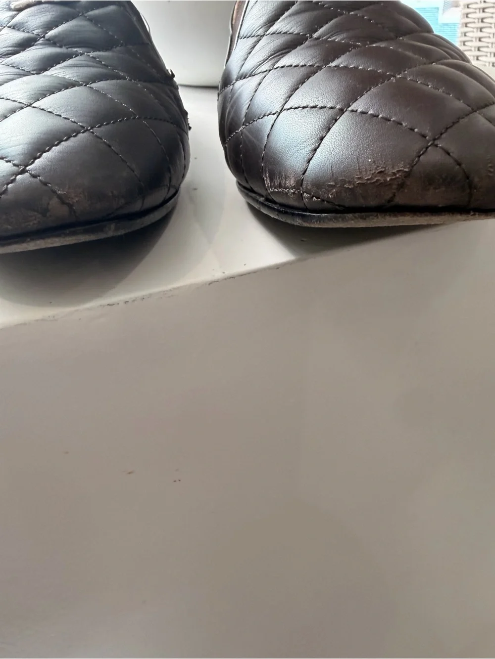 CHANEL Quilted Leather Loafers in Dark Brown with Silver CC